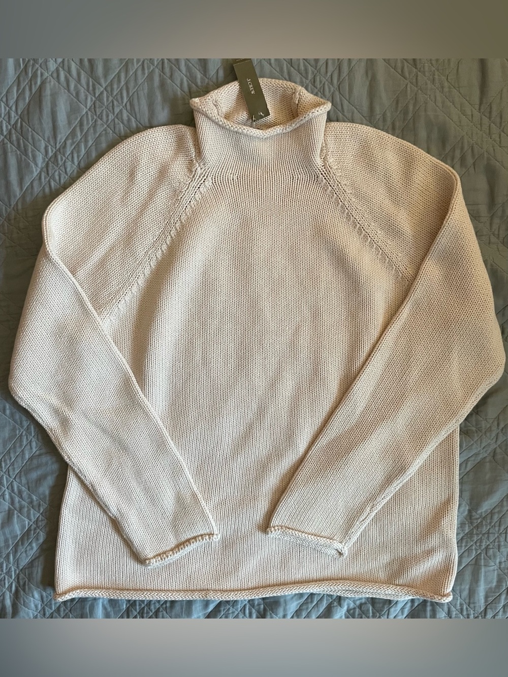 J. CREW 1988 RollneckT™ sweater in cotton in Mountain White Size M $98 BW186 - Picture 8 of 10